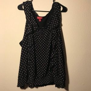Plus Sized, Cute, Black & Pink Polka Dotted Blouse